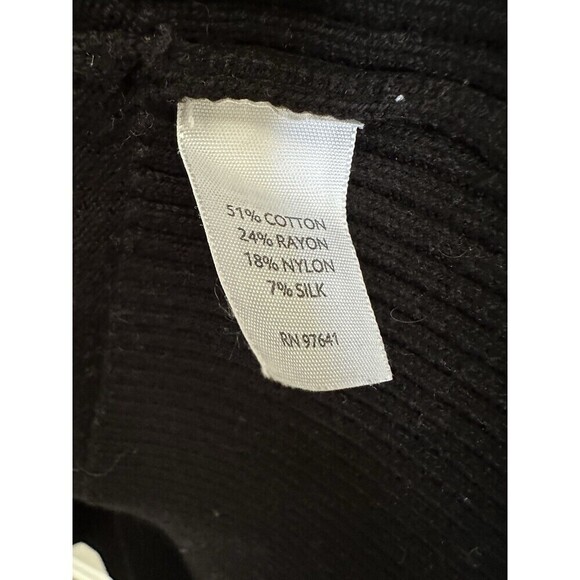 J. Jill Silk Blend Cardigan Women's Size Medium Button Front Long Sleeve Black - Picture 5 of 5